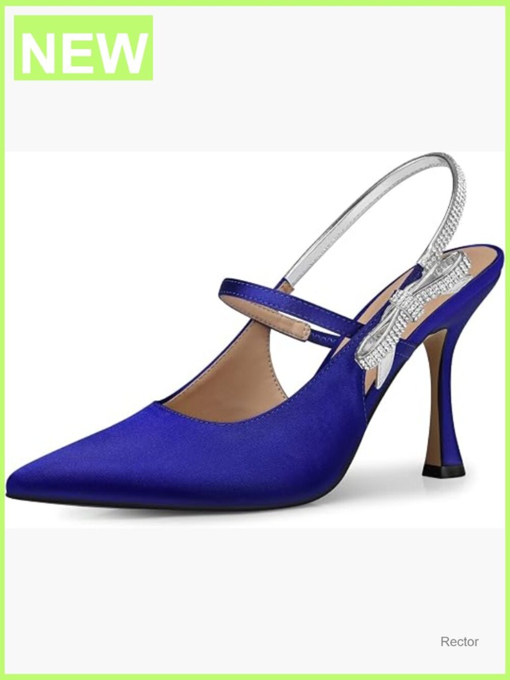 Kitten Heel Rhinestone Bow Pumps - Strappy Dress Shoes for Party Wedding
